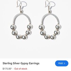 Chic Silver Beaded Hoop Earrings
